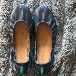 Tieks Dark Blue Leather Flats
